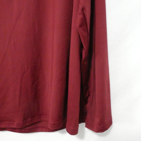 SHEIN - Curve | 2XL | Burgundy Mesh & Open Front & Back Long Sleeve Shirt - Picture 8 of 14